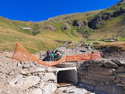 Cantiere Strada Selleries \u002D Attraversamenti rii sottostrada \u002D situazione al 16 luglio 2025