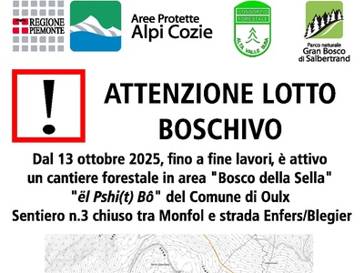 Chiusura sentiero n. 3 Gran Bosco