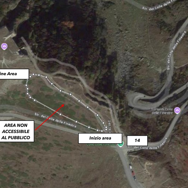 L\u0027area non accessibile al pubblico nei pressi del Colle delle Finestre.