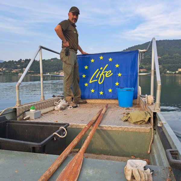 La  barca utilizzata per le attività Life Predator.