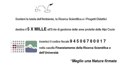 5 x 1000 per la Ricerca scientifica dei Parchi Alpi Cozie