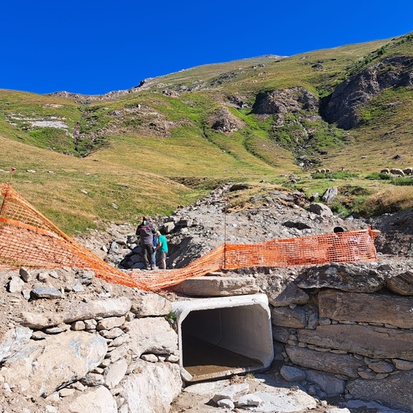 Cantiere Strada Selleries \u002D Attraversamenti rii sottostrada \u002D situazione al 16 luglio 2025