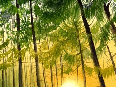 Une illustration de l\u0027illustratrice Silvia Benetollo utilisée dans le spectacle \u0022Le chant de la forêt\u0022.